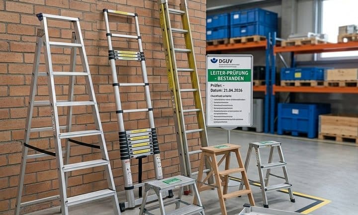 Leiter- und Trittprüfung: Leitern und Tritte bei der wiederkehrenden Prüfung